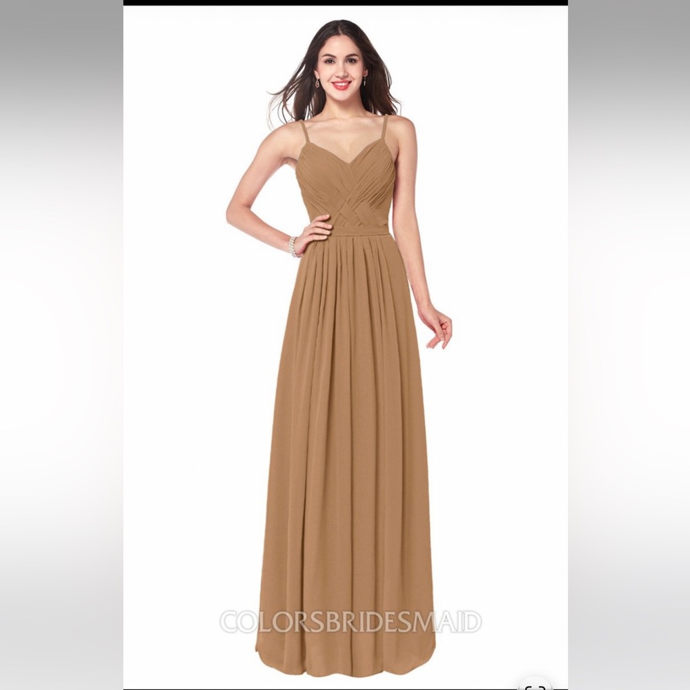 Colors Bridesmaid Kinley Light Brown Gown | Size 14W